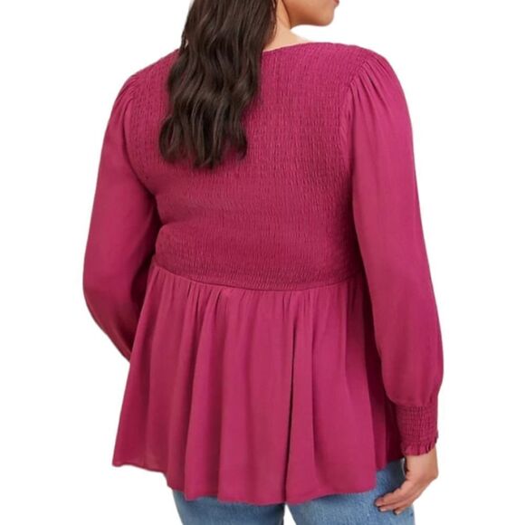 TORRID Plus Size NEW Gauze Babydoll LongSleeve  Tunic 1X - Picture 6 of 11